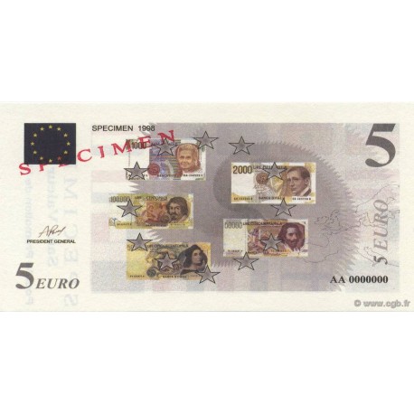 Billet fantaisie - 5 euro - Spécimen - 1998