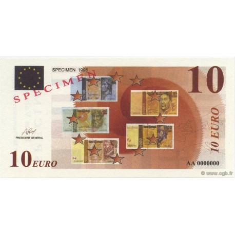 Billet fantaisie - 10 euro - Spécimen - 1998