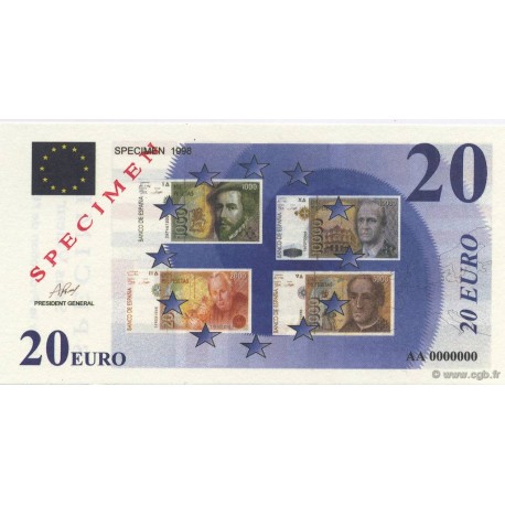 Billet fantaisie - 20 euro - Spécimen - 1998
