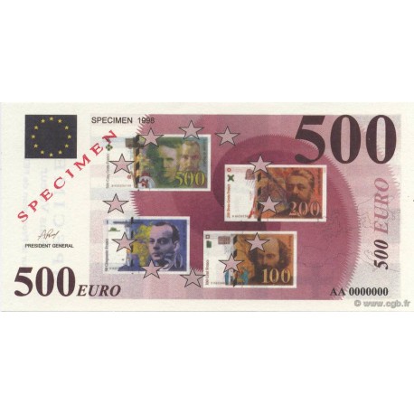 Billet fantaisie - 500 euro - Spécimen - 1998