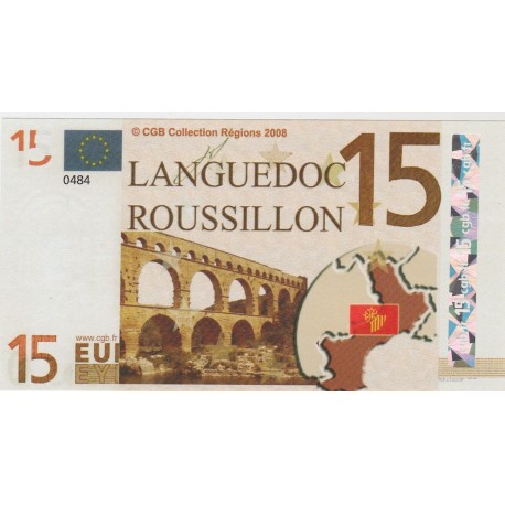 Billet Souvenir - 15 euro - Languedoc Roussillon - 2008