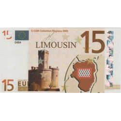 Billet Souvenir - 15 euro - Limousin - 2008