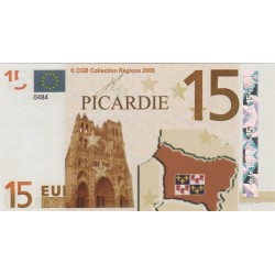 Billet Souvenir - 15 euro - Picardie - 2008