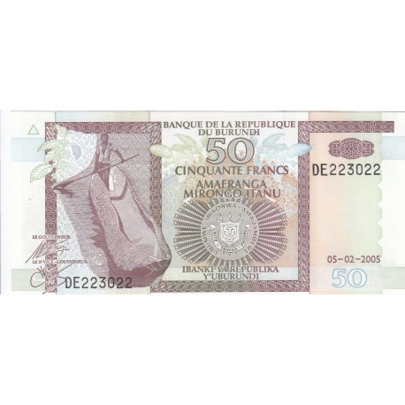 Cinquante Francs Amafranga Mirongo Itanu