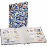 Classeur DIN A4 décoration avec motifs de timbres HOBBY, 16pages blanches, bleu