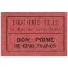 Bon d'alimentation - Bon - prime de cinq francs - Boucherie Félix